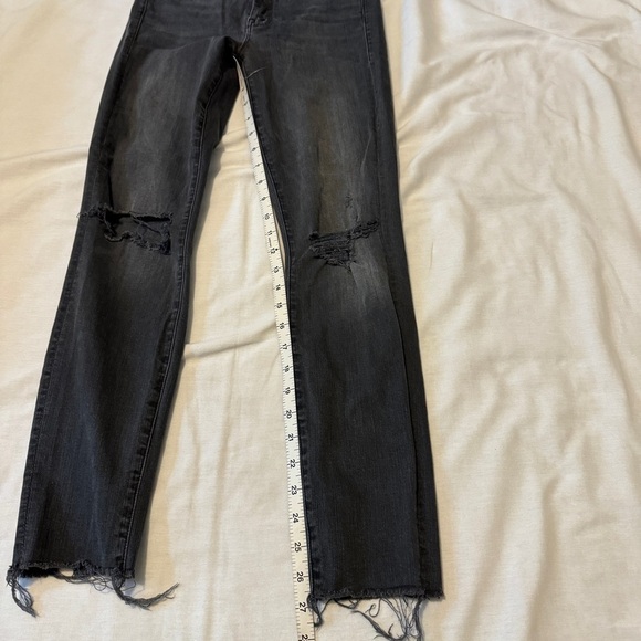 Mother 25 The Looker Ankle Fray Gray Wash Distressed Jeans Burning Out Lanterns - Picture 8 of 10